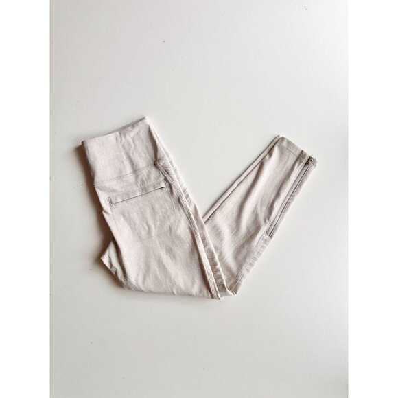 ATHLETA Delancey Textured Moto Tight Creme High Rise Ankle Leggings, Size S - Picture 4 of 16